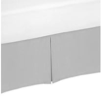 Pleated Bed Skirt, Ruffled Pleated Size Bed Skirt - 100% Microfiber Fabric, Pleated Bed Skirt Twin XL Size College Pleated Bed Skirt 12" Drop - Light Grey Solid.