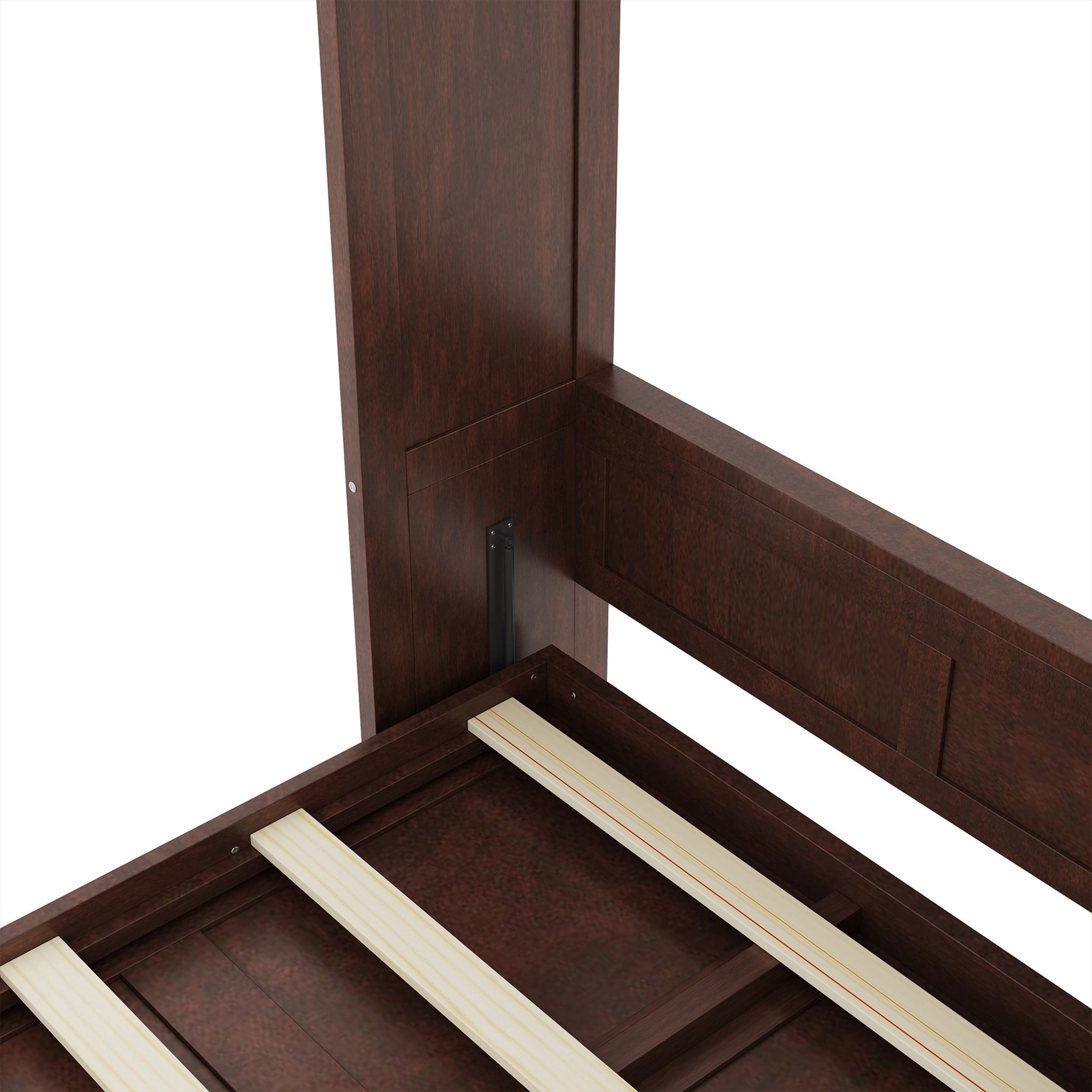 Noble House Bravella Twin Size Murphy Bed, Foldable Hidden Wall Bed Cabinet with Slat Support, Space Saving, Espresso