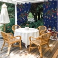 thumbnail image 4 of Outdoor Curtains for Patio Waterproof, Blue Christmas Snowman Outdoor Privacy Panels Grommet, Xmas Snowflake Elk Tree Balls Blackout Outside Curtains for Porch/Cabana/Pergola/Gazebo 54"x95", 2 Panels, 4 of 8