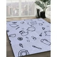 thumbnail image 3 of Ahgly Company Tapis Rond Lavable en Machine Intérieur Transitionnel Bleu Céleste, 5 Pieds Rond, 3 of 7