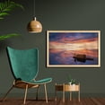 thumbnail image 2 of Fantasy Wall Art with Frame, Imaginary World Man Shipping on His Boat Rowing Fluffy Clouds Endless View Image, Printed Fabric Poster for Bathroom Living Room, 35" x 23", Multicolor, by Ambesonne, 2 of 2