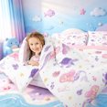thumbnail image 3 of meiyoeat Cartoon Mermaid Print Twin Comforter Sets For Girls,Magic Ocean Animals Bedding Set,Pink Reversible,2pcs,1 Comforter and 1 Pillowcase, 3 of 7