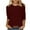 Wine, variant on Brilliant Blouses for Women Spring Fashion Solid Loose T-shirt Mid-length 3/4 Sleeves Blouse Round Neck Casual Tops clothes under $10.00