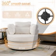 thumbnail image 4 of Lunale Oversized Swivel Accent Barrel Chair with Storage Ottoman, White Teddy, 4 of 5