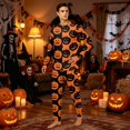 thumbnail image 2 of Grblisyd Family Matching Halloween Loungewear Set Long Sleeve Round Neck Sleepwear Cute Funny Pumpkin Print Fashion Holiday Family Nightwear, 2 of 4
