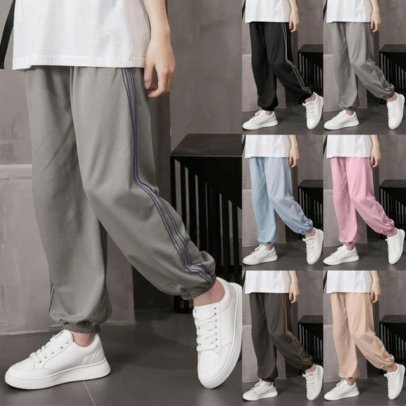Frostluinai Kids Sweatpants 3-13Y Girls Boys Baggy Running Sweat Pants Striped Lounge Joggers Cinch Bottom Sweatpants for Activewear