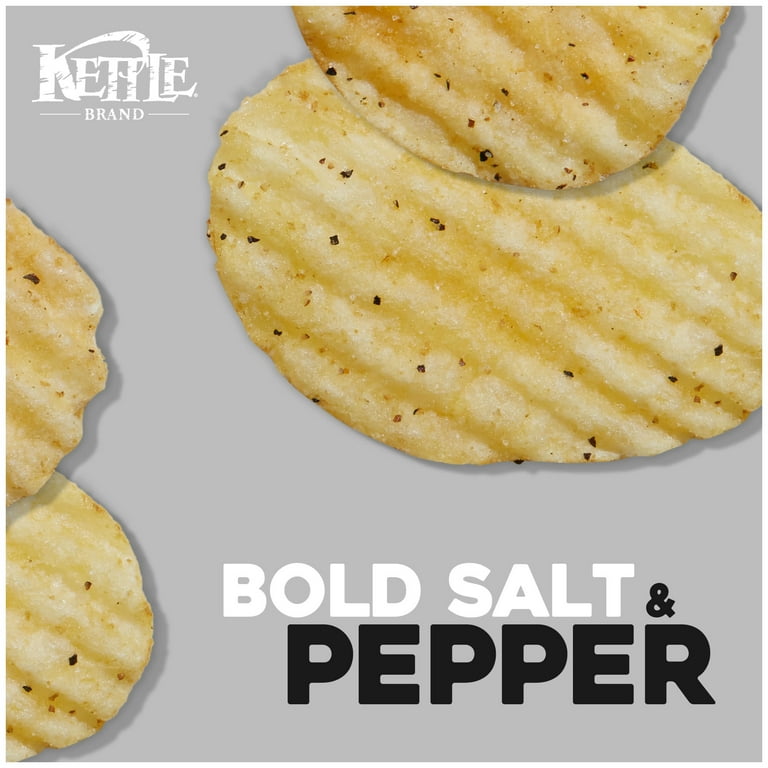 Kettle Brand Krinkle Cut Potato Chips Salt and Fresh Ground Pepper