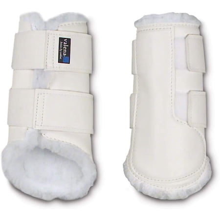 Toklat Valena Horse Boots - WoolBack Fleece Lining & Marine Vinyl Brushing Boots - Multiple Sizes White / Large / Rear
