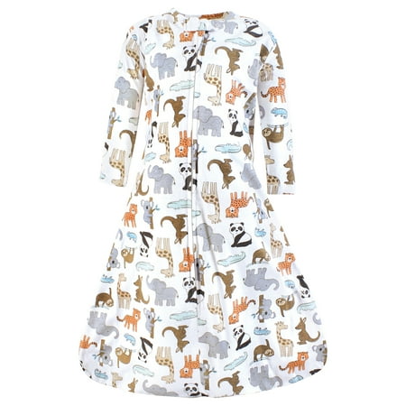 Hudson Baby Unisex Baby Long Sleeve Cotton Jersey Sleeping Bag, Zoo Animals, 18-24 Months
