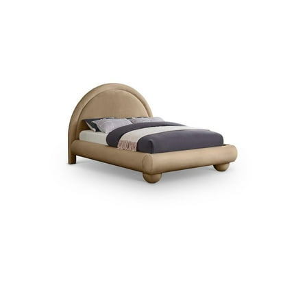 Meridian Furniture Madrid Beige Velvet King Bed