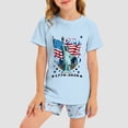 thumbnail image 2 of mgoYE Girls Boys American Flag Outfit Set USA Flag Stars Stripes Graphic Blouse Patriotic Outfit Set 4th of July Shorts Set Summer Shorts Set 250th Anniversary Gifts USA Shorts Set, 2 of 7