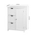 EEPHO Bathroom Storage Cabinet  White Floor Cabinet with 3 Large Drawers and 1 Adjustable Shelf