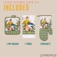 thumbnail image 4 of PREMIUS 3 Piece Printed Kitchen Linen Set, Olive Oil & Branch, 1 Cotton Towel, 1 Pot Holder, 1 Oven Mitt, 4 of 5