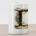 thumbnail image 3 of Letter D Ceramic Toothbrush Holder, Evil Blazing Uppercase D in Big Fonts Heat Typography Vintage Horror Design, Decorative Versatile Countertop for Bathroom, 4.5" X 2.7", Tan Black Yellow, 3 of 4