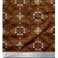 thumbnail image 1 of Soimoi Satin Silk Fabric Damask Ethnic Printed Fabric 1 Yard 42 Inch Wide, 1 of 3