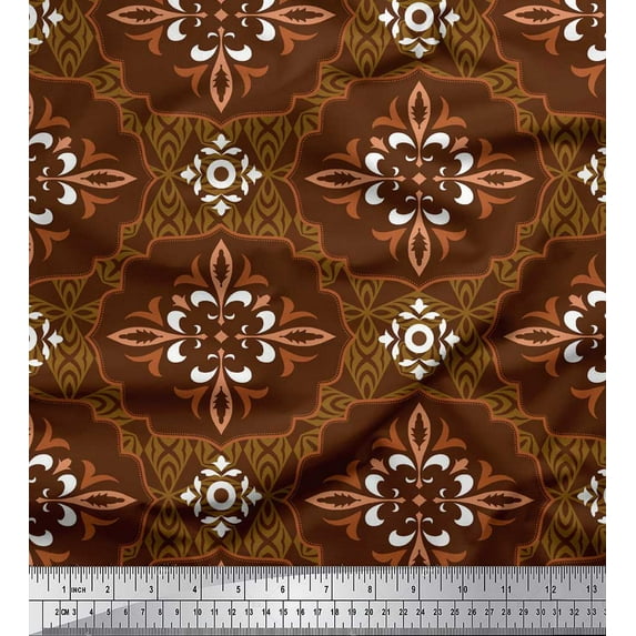 Soimoi Rayon Fabric Damask Ethnic Fabric Prints By Yard 42 Inch Wide