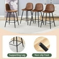 thumbnail image 6 of SUDICA Set of 2 Faux Suede Counter Height Bar Stools, Upholstered Bar Chairs with Black Metal Legs and Soft Backrest for Kitchen Island or Dining Room, 6 of 10