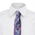 thumbnail image 2 of Retro Necktie, Funky Hatched Doodle Drawn, Dress Tie, 3.7", Dark Grey Violet and Sky Blue, by Ambesonne, 2 of 3
