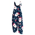 thumbnail image 3 of Mono con estampado navideño para mujer, informal, holgado, con tirantes ajustables, holgado, versátil, con tirantes, pierna ancha y ajustable, 3 of 5