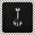 thumbnail image 3 of 4-Piece 14G Black Belly Button Rings Set, Stainless Steel Navel Piercing Jewelry - Crystal Designs, 3 of 6