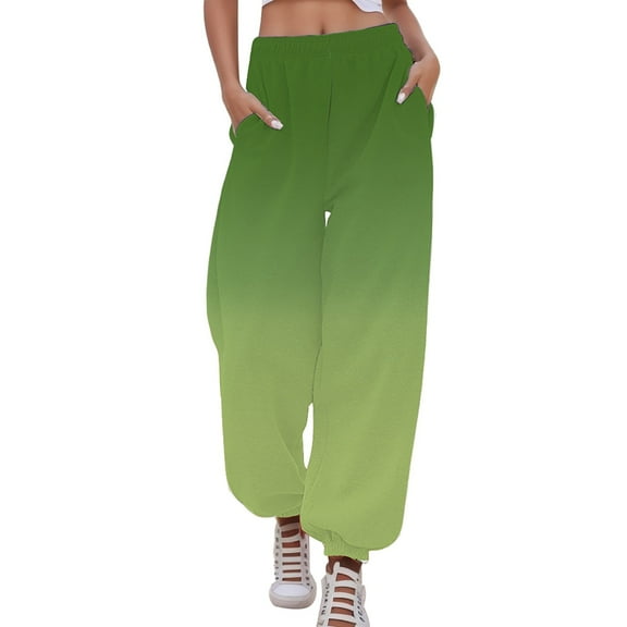 Sngxgn Women's Casual Loose Wide Leg Cozy Pants Sweatpants Comfy High Waisted(Mint Green,XXXXXL)