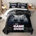 thumbnail image 2 of Homewish Modern Gaming Controller Twin Quilt Set,Game Over Print Twin Coverlet Set,Black,2-Piece, 2 of 7