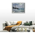 thumbnail image 4 of Lighthouse Nautical Wall Art Coastal Beach Pictures Wall Decor Ocean Canvas Prints Window Decorations Painting Framed Artwork Office Home Decor For Bathroom Bedroom Dining Living Room 16"x12", 4 of 7