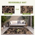 thumbnail image 2 of KUETH 5'x8' Outdoor Rug Waterproof Plastic Reversible Floral Patio Camping Outside Carpet,Black Brown, 2 of 8