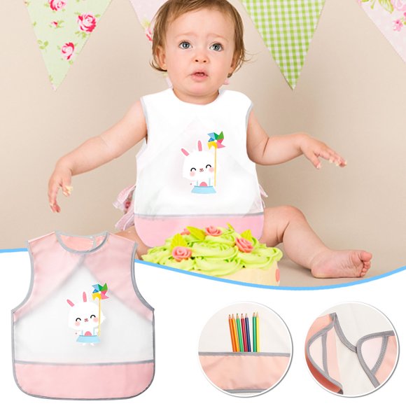 Xihbxyly Delantal Reversible para Comer, Tejido Impermeable de Tpu, Protección Antimanchas, Diseño Fácil de Poner, Suave y Elástico, Ideal para Comidas Desordenadas, Autoajustable, para Verano, Paque