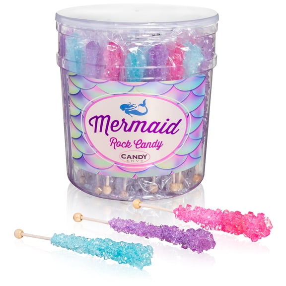 Candy Envy Mermaid Rock Candy, 3 Flavors, 36 Ct. Individually Wrapped