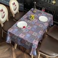 thumbnail image 5 of Boho Bohemia Flower Rectangle Tablecloth 60"x102",Waterproof Polyester Rectangle Table Cloth, Wipeable Spillproof Polyester Tablecloth for Dining, Camping, Indoor and Outdoor, 5 of 6