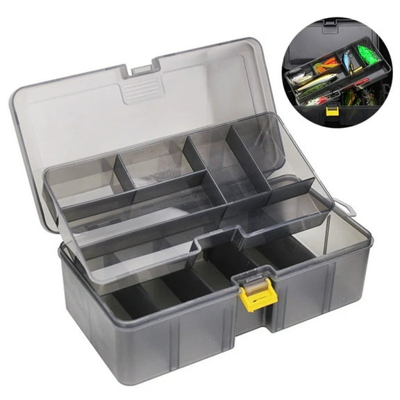 Clear Double Layer Plastic Tackle Box Fishing Storage Box Lightweight,One Multifunctional Storage Box (Clearance)