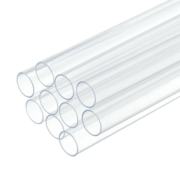 Uxcell 10 Pack Clear Plastic Rigid Tubing 11mm ID x 12mm OD, Round Polycarbonate Tubes for Aquarium Water Pipe