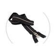 thumbnail image 1 of YKK #10 Extra Heavy Duty Antique Brass Black Parka Separating Jacket Zipper - Choose Your Length - Color: Black - Made in The United States (1 Zipper Per Pack), 1 of 1