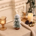 thumbnail image 4 of Mini Christmas Trees,Artificial Christmas Tree Bottle Brush Tree with Wooden Base,Snow-Covered Mini Xmas Tree Holiday Table Centerpiece,Lightweight Snowy Xmas Tree Decor for Mantel,Desk,Home, 4 of 4