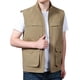 thumbnail image 1 of pstuiky Camisetas sin mangas para hombre, Chaqueta de trabajo sin mangas con cuello alto, bolsillos múltiples y cremallera para hombre Camisas de hombre l, 1 of 3