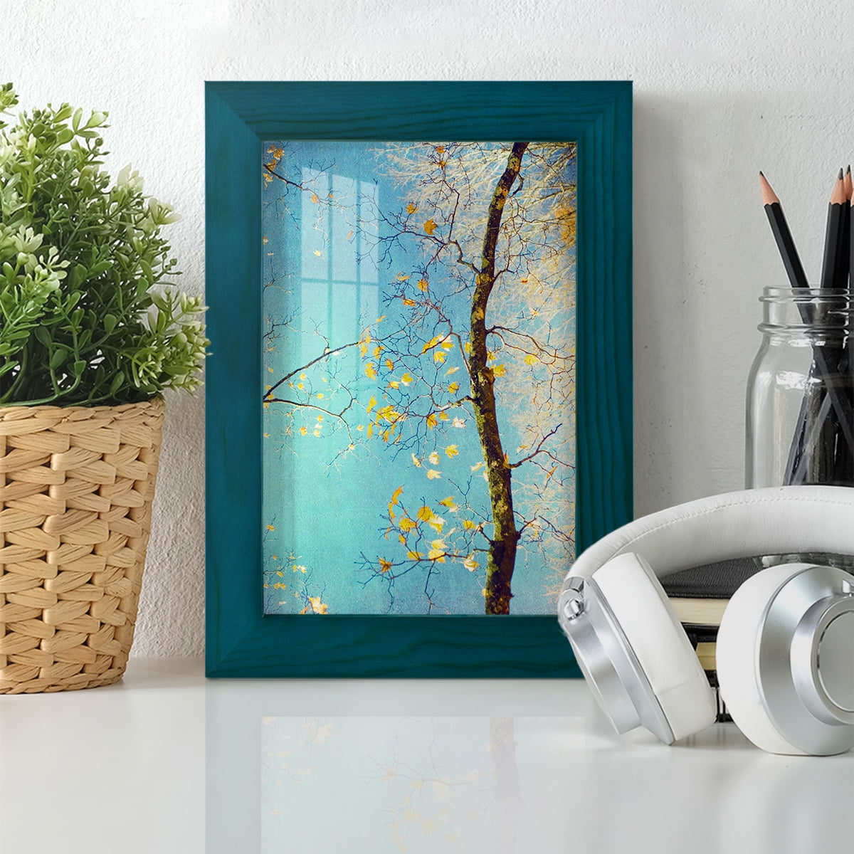 Autumn Tapestry III -Framed Print w/glass-Ocean Blue