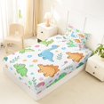 thumbnail image 4 of Homewish Cartoon Dino Twin Sheets,Cute Floral Bedding,White,3pcs,1 Fitted Sheet and 1 Pillowcase, 4 of 6