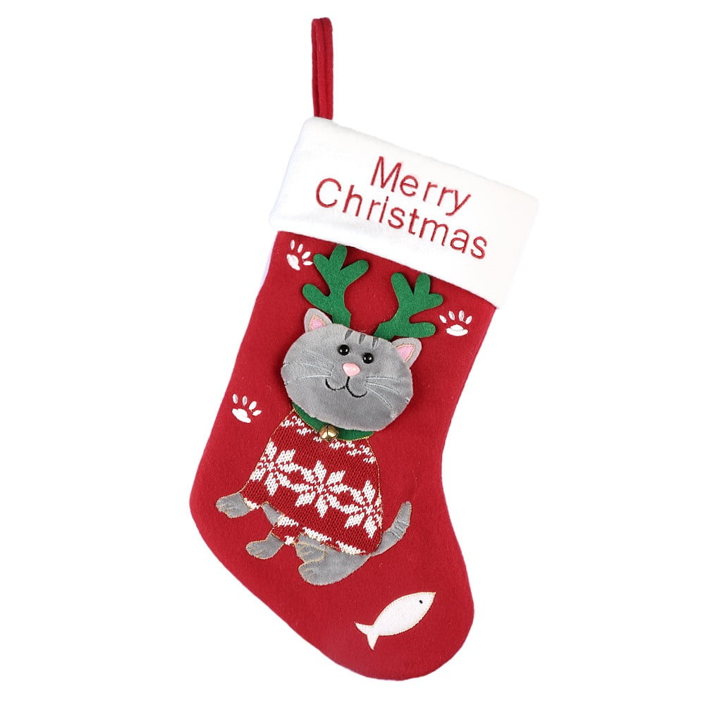 Vikakiooze 2022 Christmas Stockings Snow Catty Doggy With Stocking Decor  Gift Bag Home Decor - Walmart.com