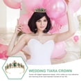 thumbnail image 3 of FELTECHELECTR Tiara de cristal real, corona de boda, tocados, accesorios para el cabello de novia (base plateada, azul), 3 of 7