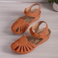 thumbnail image 5 of YLYL Women's Sandals Bohemia Wedge Heel Ankle Strap Closed Toe Hollow out Summer Beach Shoes, 5 of 5