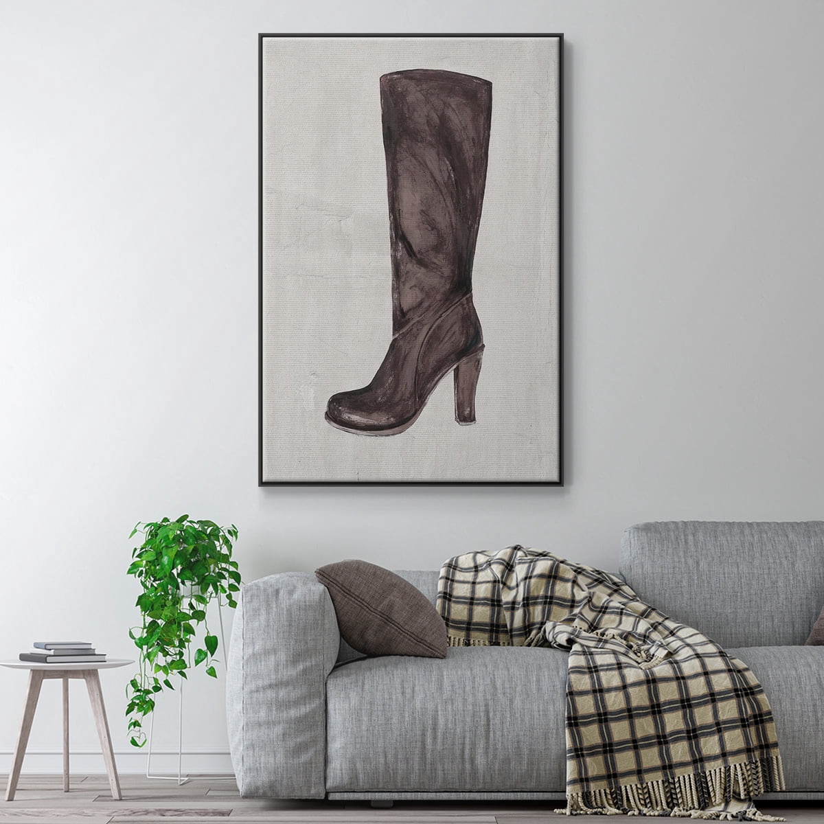 The Shoe Fits III V1 Framed Premium Gallery Wrapped Canvas - Ready to Hang - 25 x 37 - Black Floating Frame