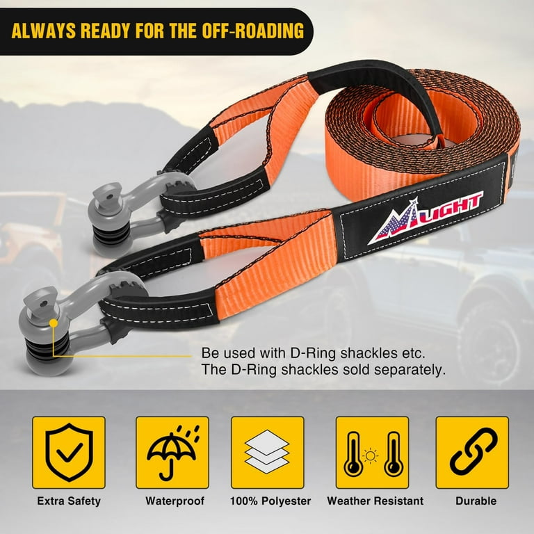 Nilight 3" X 30' Recovery Tow Strap - 31,500 Lb Break Strength, Heavy Duty For Trucks & SUVs