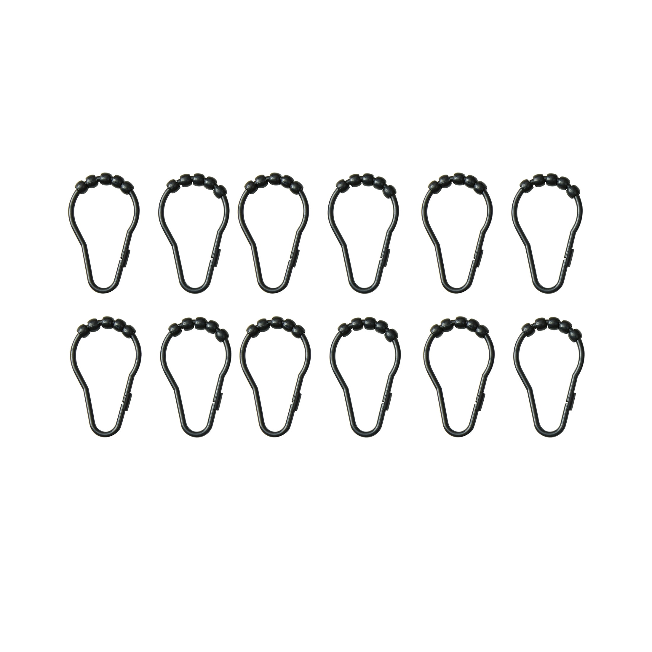 Mainstays 15-Piece White/Black Embossed Stripe Polyester Shower Curtain Bath Set, 70" x 72"