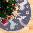 thumbnail image 5 of FMSHPON Rainbow Star Unicorn Xmas Christmas Tree Skirt Stand Mat for Holiday Party Decoration Indoor Outdoor 48 inches, 5 of 6
