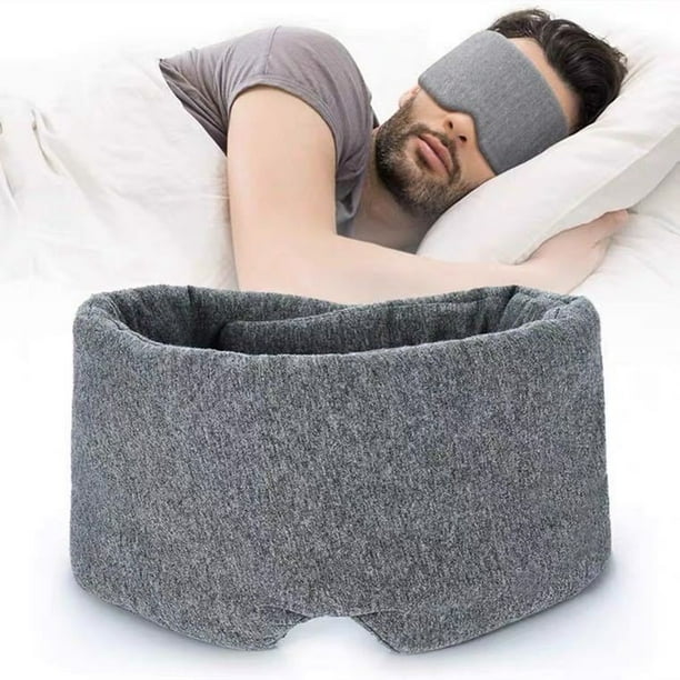 Antifaz para dormir para hombres y mujeres, antifaz para dormir de algodón con correa totalmente ajustable, antifaz para bloquear la luz para dormir, 0 presión para cubrir los ojos para siesta de yog JAMW Sencillez