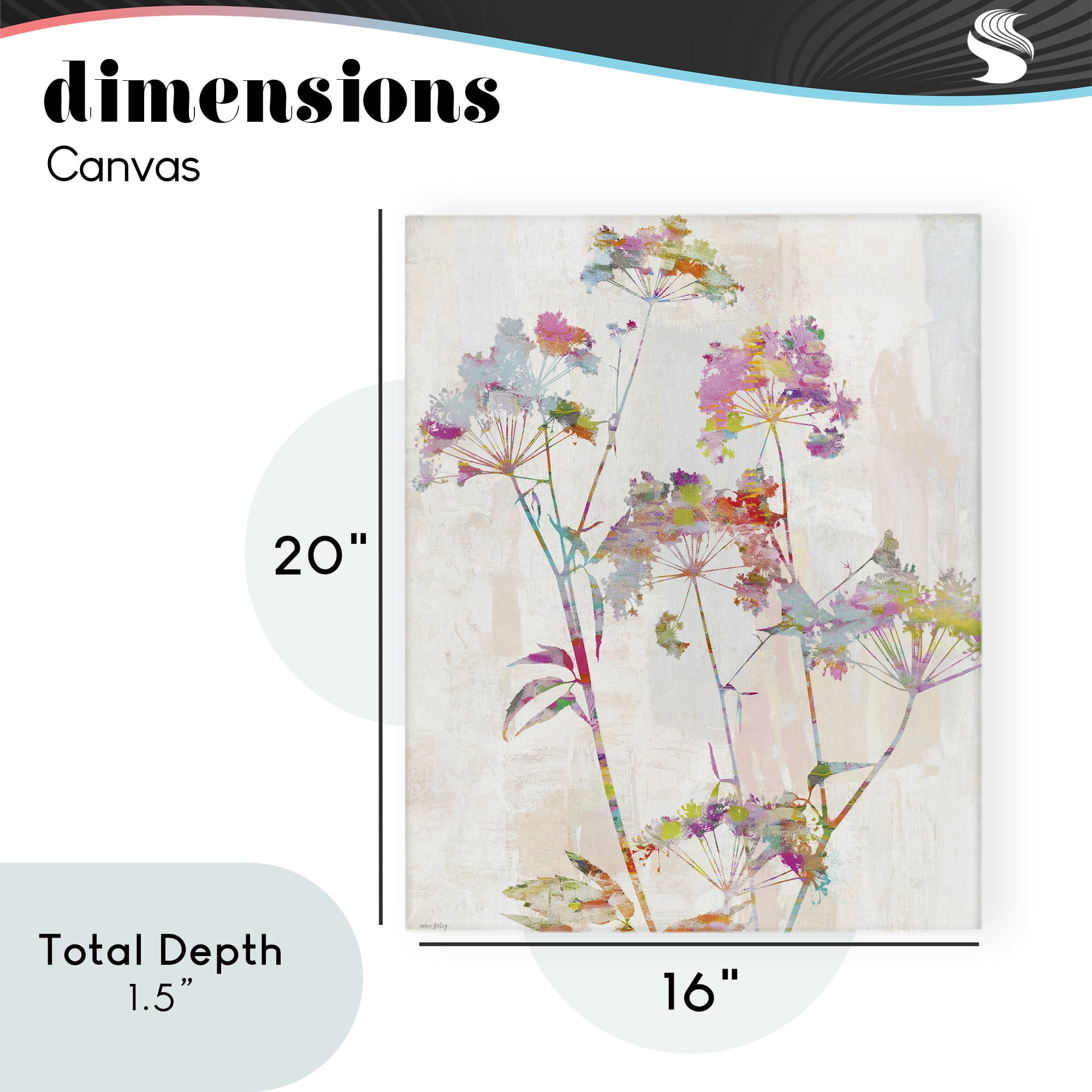 Kaleidoscopic Delicate Herbs Canvas Wall Art, design by Amber Sterling