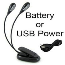 Dual Arm Bright LED Flexible Book Music Stand Reading Light Lamp (USB   Battery)