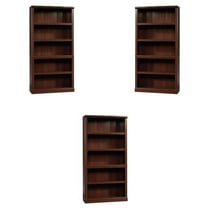 Home Square Engineered Wood 5 Shelf Bookcase in Select Cherry - Set of 3