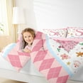 thumbnail image 4 of Manfei Personalized Letter S Full Size Comforter Sets,Christmas Monogrammed Theme Bedding Comforter Set,Pink White Bedding Sets For Girl Teens,Ultra Soft Bedroom Decor Reversible,3 Pieces, 4 of 8